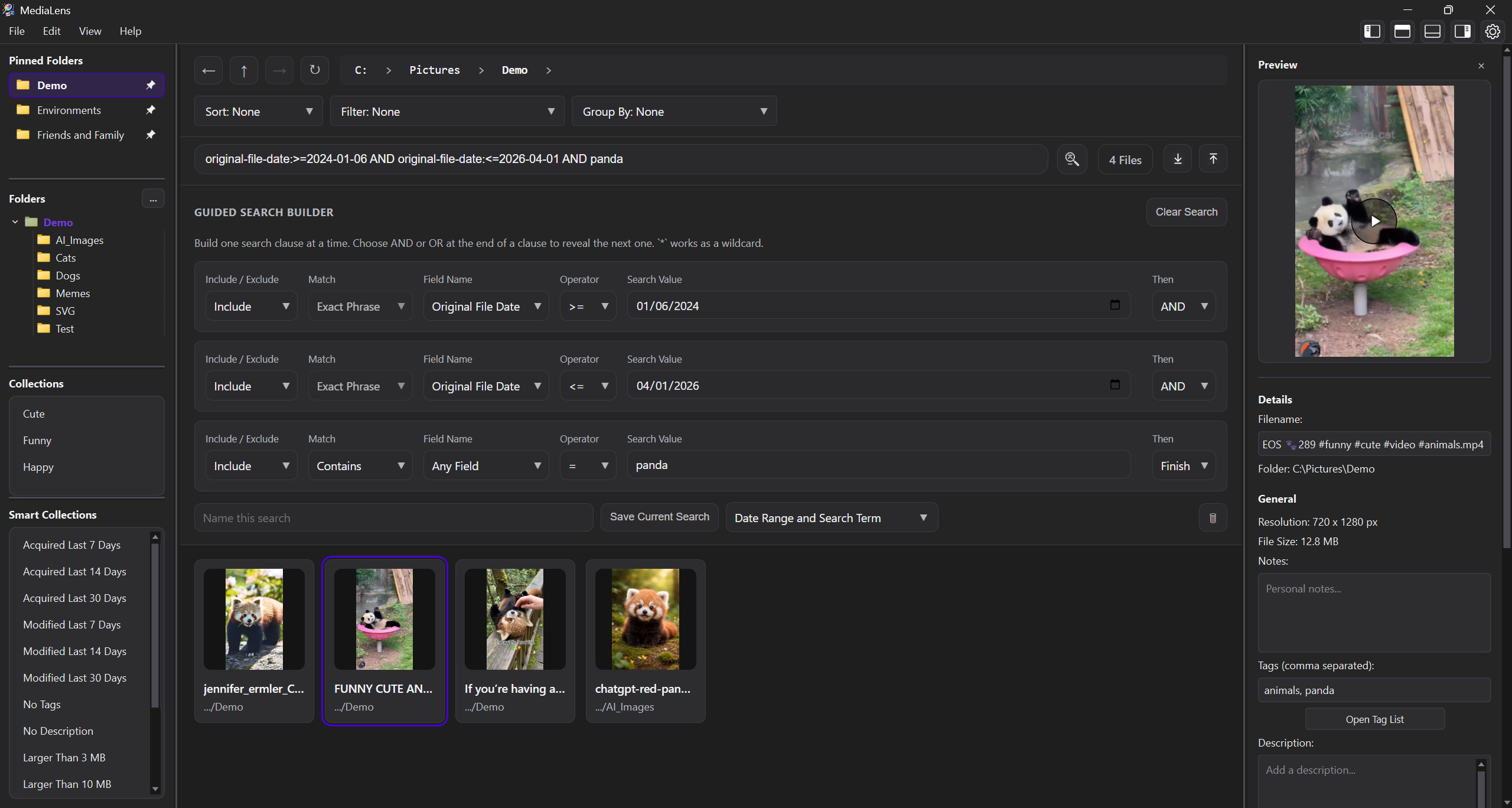 MediaLens advanced search builder